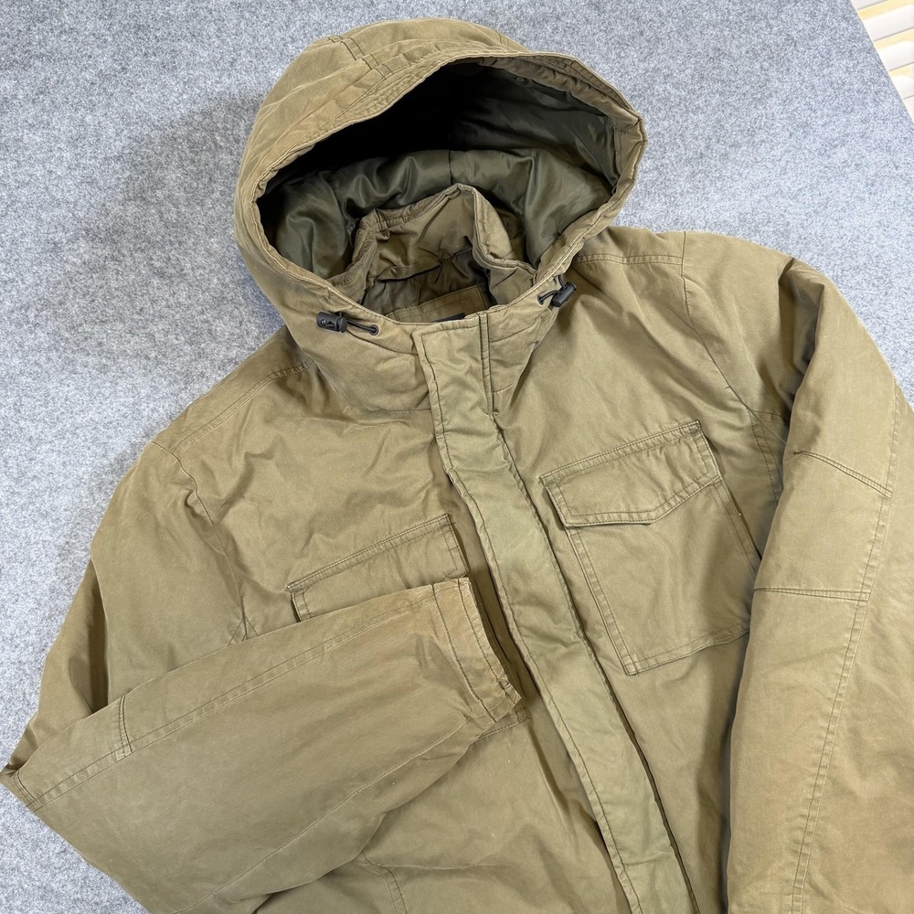 American Eagle Outfitters Jacket Mens Medium Green Hooded Zip Insulated Parka